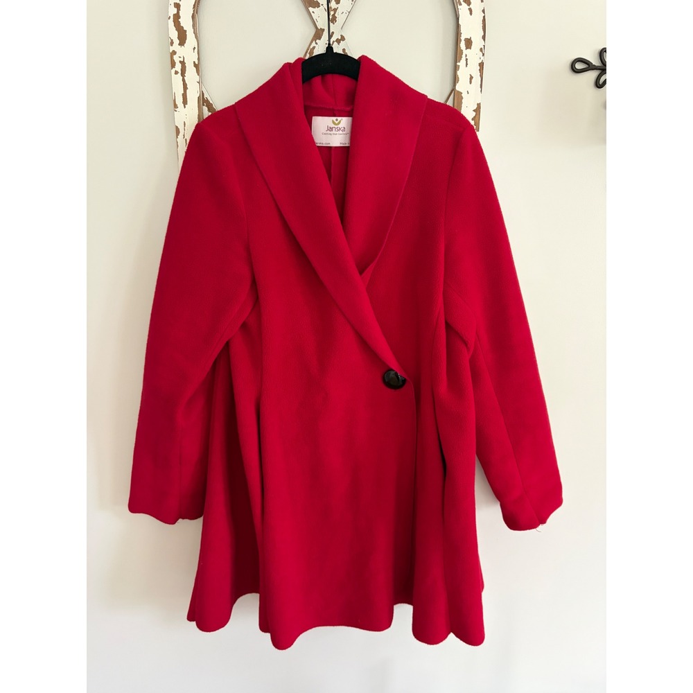 Janska Polartec red fleece jacket size small made in USA